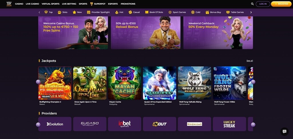 Spinimax Casino Interface