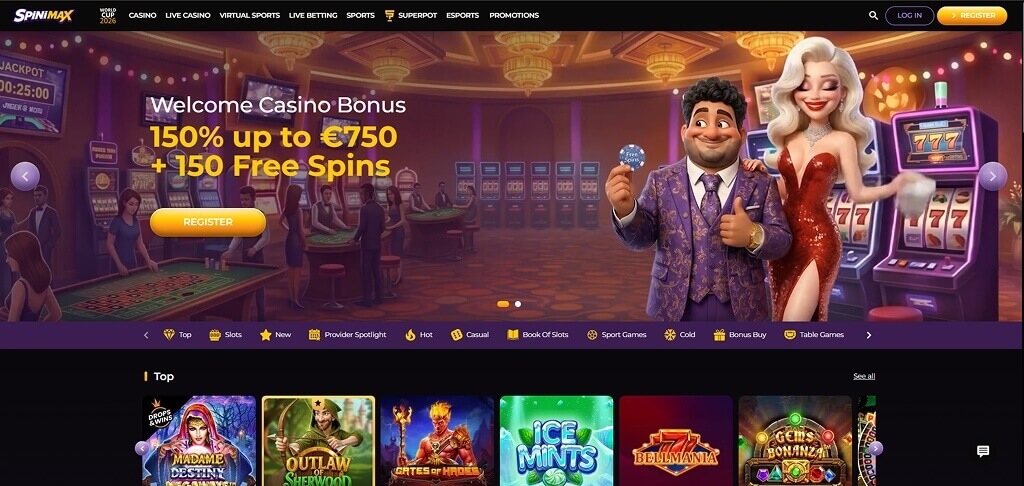 Spinimax Casino Lobby
